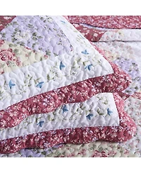 MarCielo 3 Piece Printed Quilt Set Bedspread Set B028