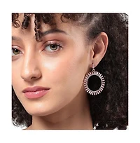 Circular Crystal Drop Earrings