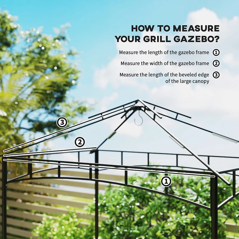 Outsunny 5' x 8' Grill Gazebo Canopy Replacement Cover Only,