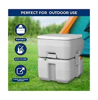SereneLife Portable Outdoor Toilet With 5.3 Gal Tank & Easy Clean Flush