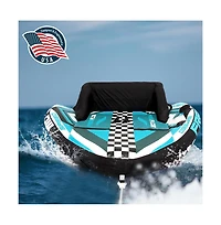 SereneLife Inflatable Towable Tube With Front Tow Point & Stabilizer Walls - 2-Person Capacity