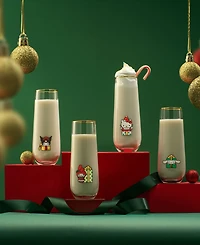 JoyJolt Hello Kitty and Friends Holiday Stemless Flutes, Set of 4