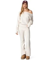 Edikted Womens Plush Flared Pants