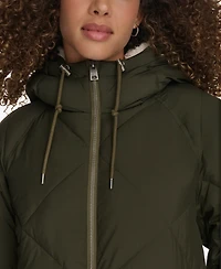 Levi's Women's Diamond Quilted Cinch Waist Parka Jacket
