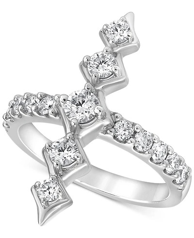 Diamond Vertical Bar Statement Ring (1 ct. t.w.) in 14k White Gold
