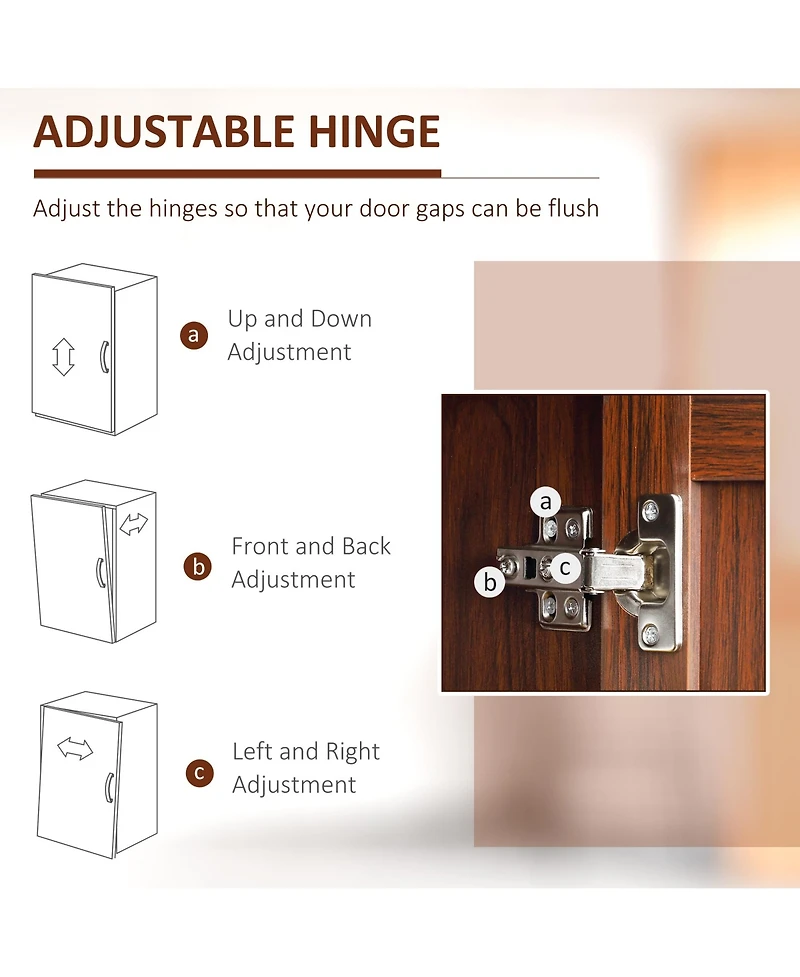 Homcom 63" Kitchen Pantry, Storage Cabinet with 2 Doors, Adjustable Shelves