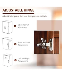 Homcom 63" Kitchen Pantry, Storage Cabinet with 2 Doors, Adjustable Shelves