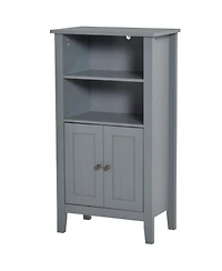Slickblue 2 Tier Shelf Hidden Storage Bathroom Floor Cabinet