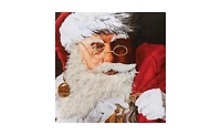 18" x 18" Santa Claus With Toys Printed and Embroidered Christmas Throw Pillow