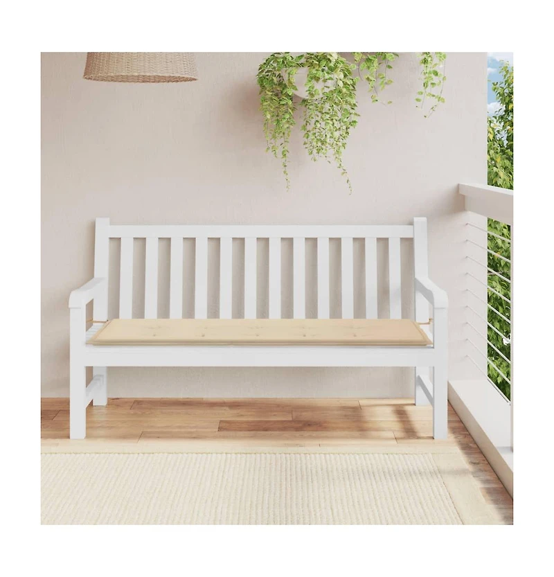 Garden Bench Cushion Beige 59.1"x19.7"x1.2" Oxford Fabric
