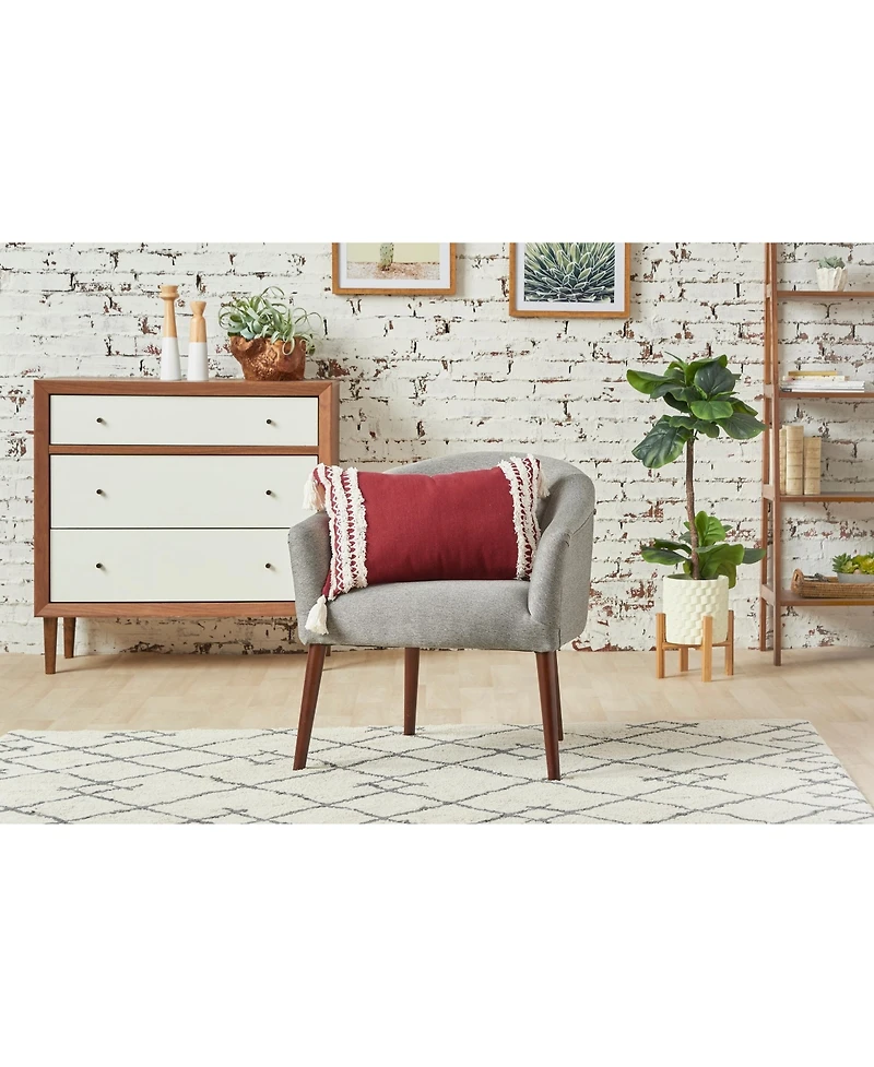 Neil Garnet Woven Lumbar Accent Pillow, 14" x 22"
