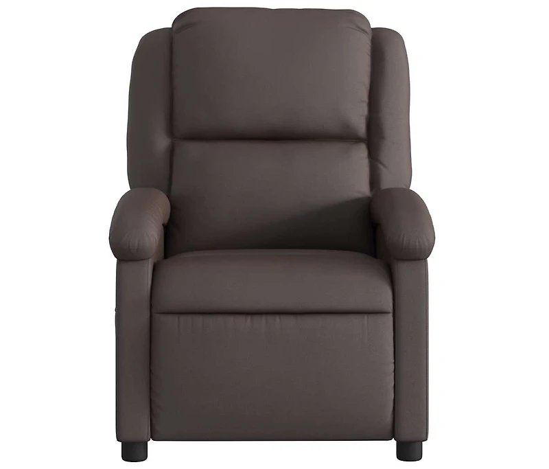 Recliner Chair Dark Brown Real Leather
