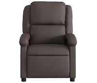 Recliner Chair Dark Brown Real Leather