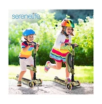 SereneLife Infinity 3-Wheel Kids Scooter With Led Wheels & Comfort Seat - Leopard