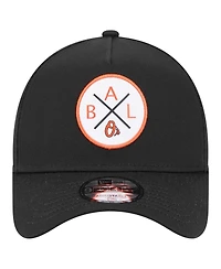 New Era Men's Black Baltimore Orioles 9FORTY A-Frame Adjustable Hat