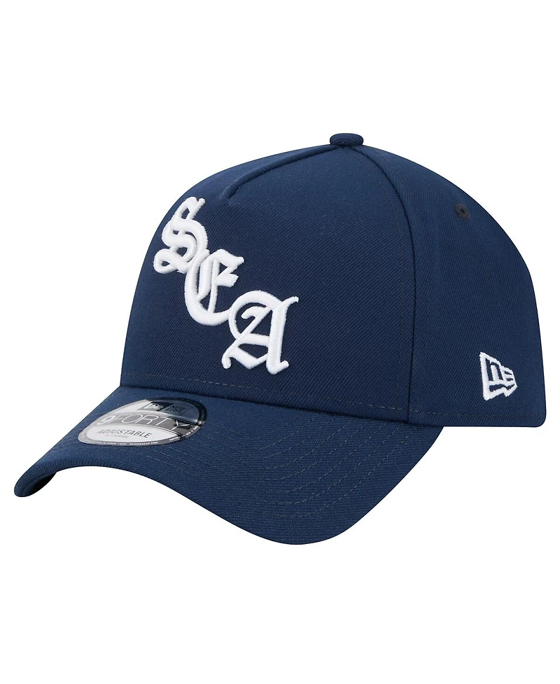 New Era Men's College Navy Seattle Seahawks Mystic 9FORTY A-Frame Adjustable Hat