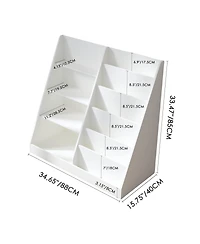 Lovmor Kids Bookshelf and Toy Storage Organizer, Multifunctional 4 Tier Wooden Kids Book Shelf with Bookcase Display Stand in Kids Room