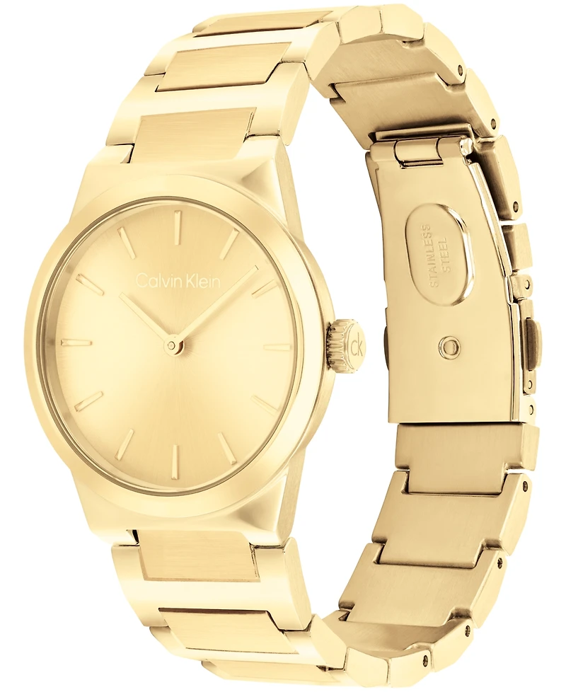 Calvin Klein Women's Ck Linear Elegance Gold Tone Stainless Steel Bracelet Watch