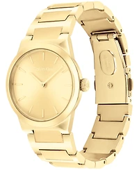 Calvin Klein Women's Ck Linear Elegance Gold Tone Stainless Steel Bracelet Watch