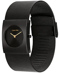 Calvin Klein Women's Ck Pulse Black Ionic Plated Mesh Bracelet Watch, 26.4mm