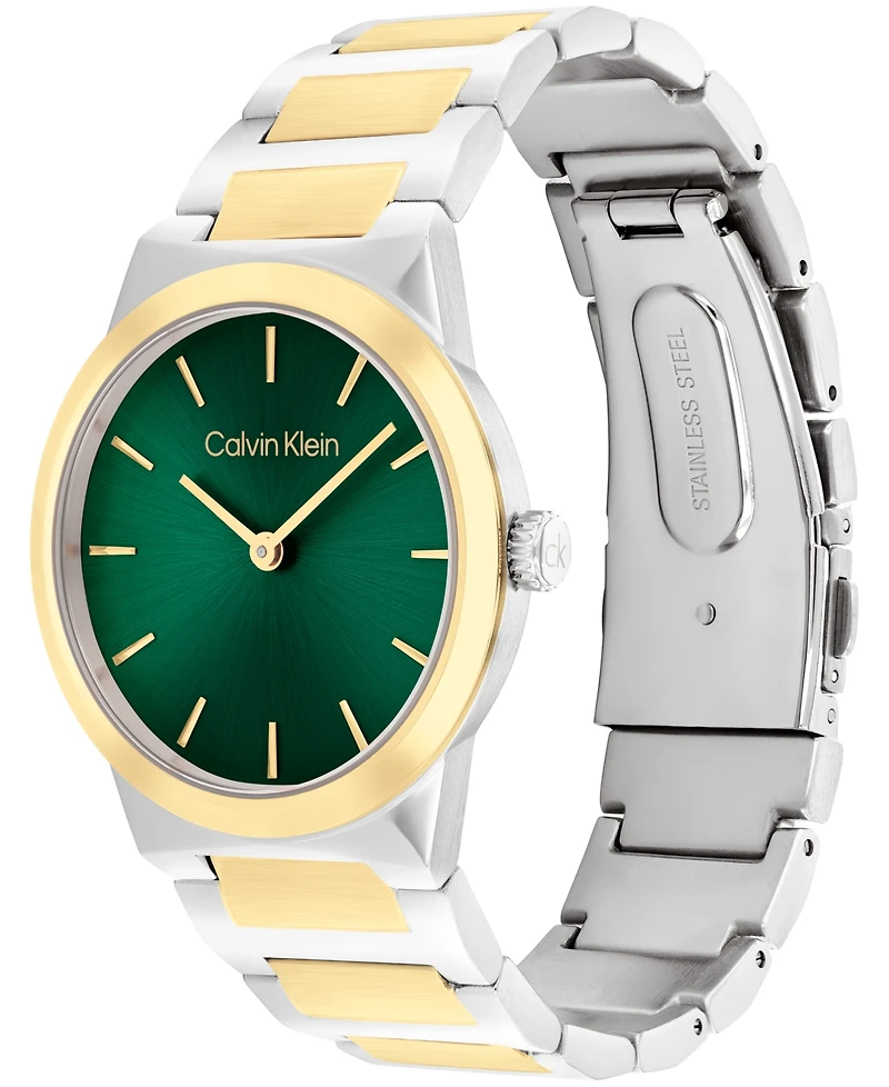Calvin Klein Women's Ck Linear Elegance Two-Tone Stainless Steel Bracelet Watch, 36mm