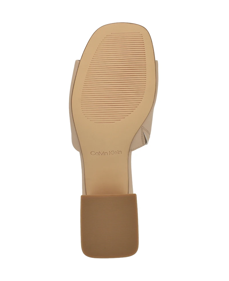 Calvin Klein Women's Rowena Block Heel Slip-On Sandals