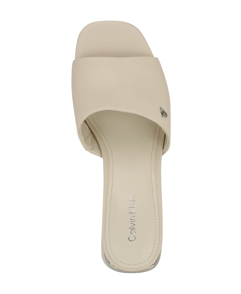 Calvin Klein Women's Rowena Block Heel Slip-On Sandals
