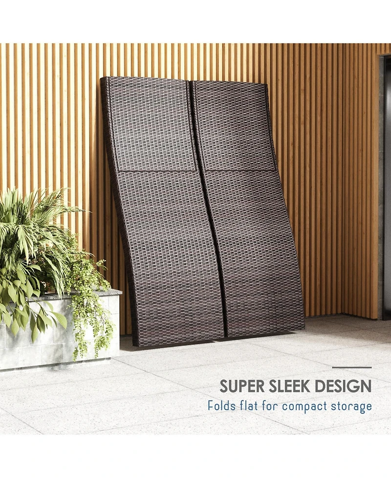 Nestl Outdoor Patio Chaise Wicker Lounge Chair with Reclining Backrest