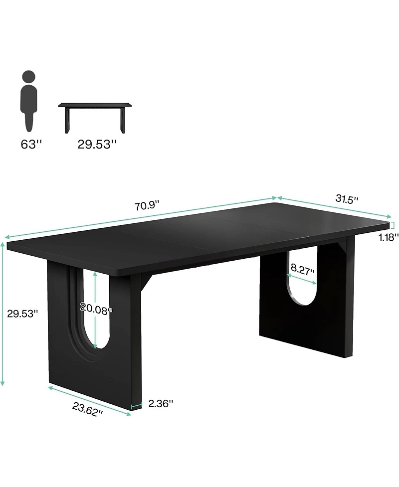 Tribesigns Modern Executive Desk, 70.9" Large Office Computer Meeting Room Table, Simple Workstation Business Furniture for Home