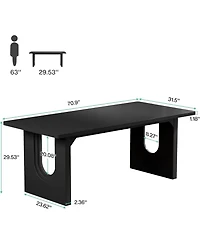 Tribesigns Modern Executive Desk, 70.9" Large Office Computer Meeting Room Table, Simple Workstation Business Furniture for Home