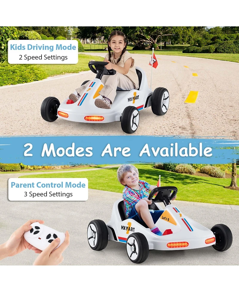 12V Kids Electric Go Kart 7AH Battery Powered Ride on Race Toy with Remote Control