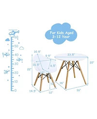Gouun 3 Pieces Kid's Modern Round Table Chair Set