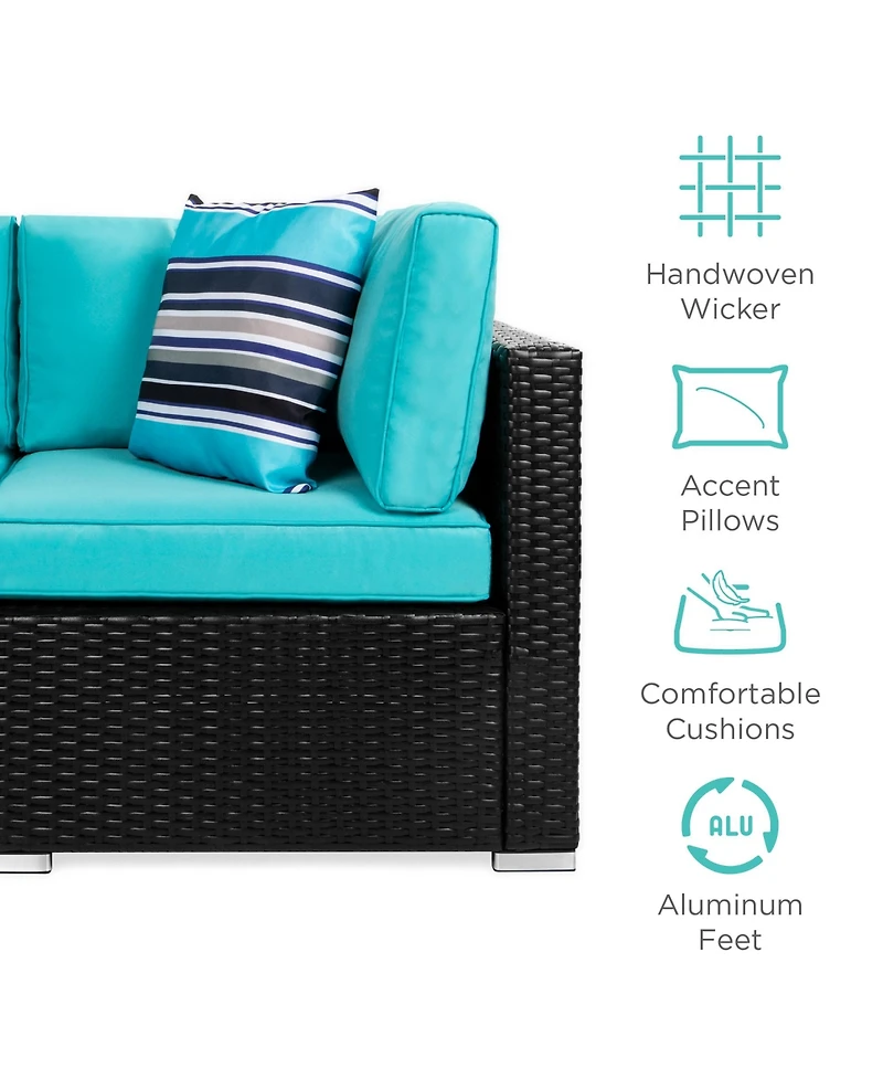 Best Choice Products 7-Piece Outdoor Modular Patio Conversation Furniture, Wicker Sectional Set