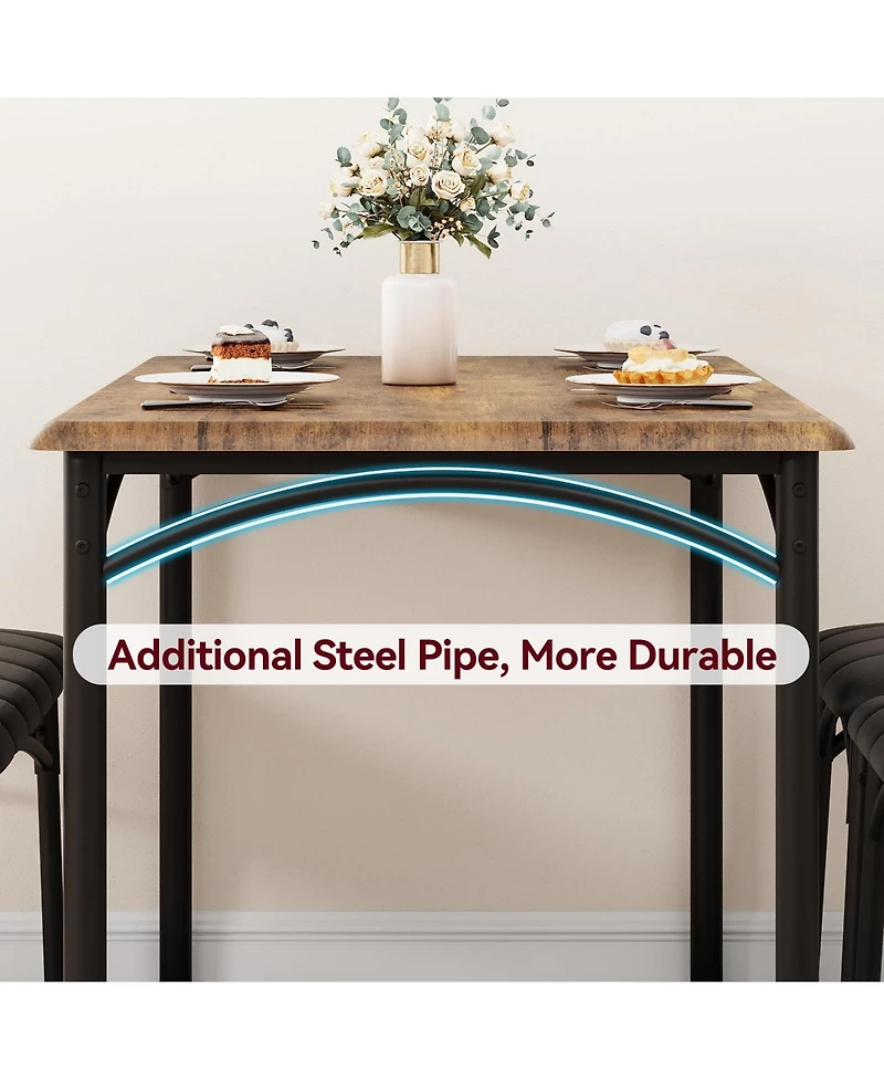 gaomon Dining Table Set for 4, Kitchen Table with Upholstered Bench and 2 Chairs, Kitchen Table and Chairs Set, for Small Space, Apartment, Home, Kitc