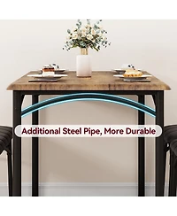 gaomon Dining Table Set for 4, Kitchen Table with Upholstered Bench and 2 Chairs, Kitchen Table and Chairs Set, for Small Space, Apartment, Home, Kitc