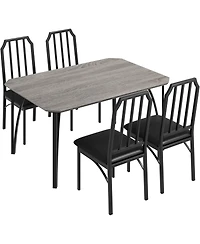 5 Pieces Dining Table Set for 4, Dining Room Table Set for 4, Small Kitchen Table for 4 with Upholstered Chairs,Dinner Table Set for 4, Kitchen Table