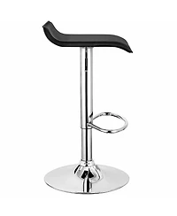 Gymax Set of 2 Pu Leather Swivel Bar Stool Adjustable Kitchen Counter Chairs White
