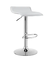 Gymax Set of 2 Pu Leather Swivel Bar Stool Adjustable Kitchen Counter Chairs White