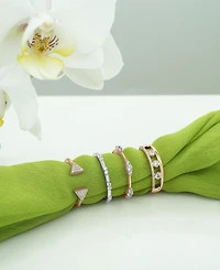 Diamond Tri-Cluster Narrow Stack Band (1/4 ct. t.w.) 10k Gold, Created for Macy's