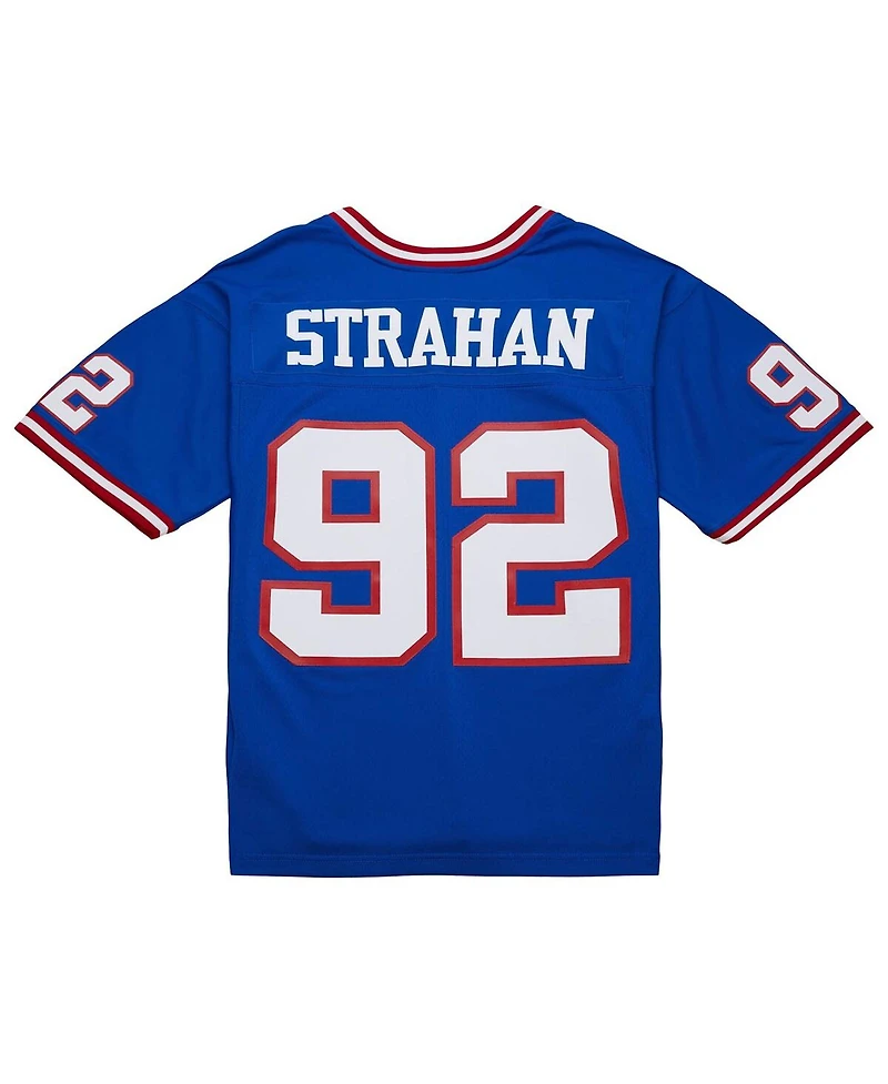 Mitchell & Ness Men's Michael Strahan Royal New York Giants Big Tall 1993 Retired Player Replica Jersey