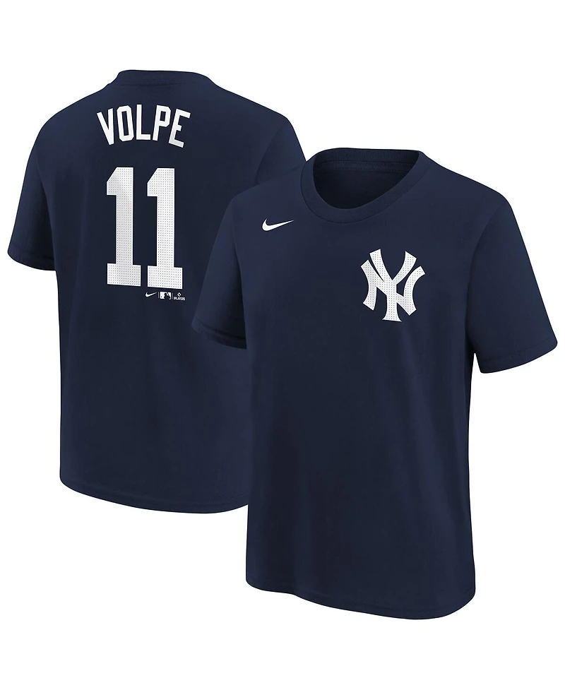 Nike Big Boys and Girls Anthony Volpe Navy New York Yankees Player Name Number T-Shirt