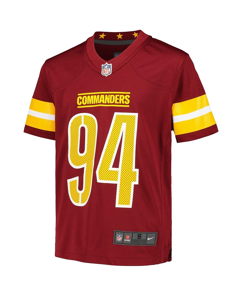 Nike Big Boys and Girls Daron Payne Burgundy Washington Commanders Game Jersey