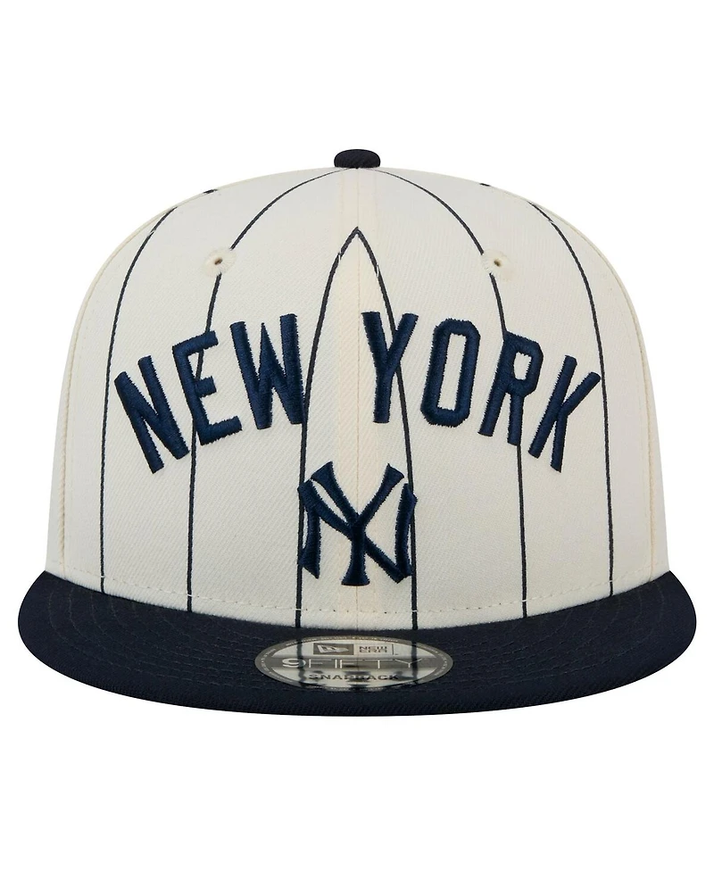 New Era Men's White New York Yankees Jersey Pinstripe 9FIFTY Snapback Hat