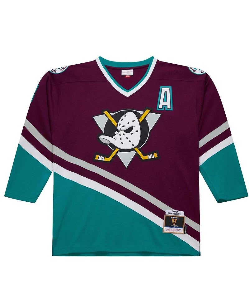 Mitchell & Ness Men's Teemu Selanne Purple Anaheim Ducks 1996-97 Power Play Jersey
