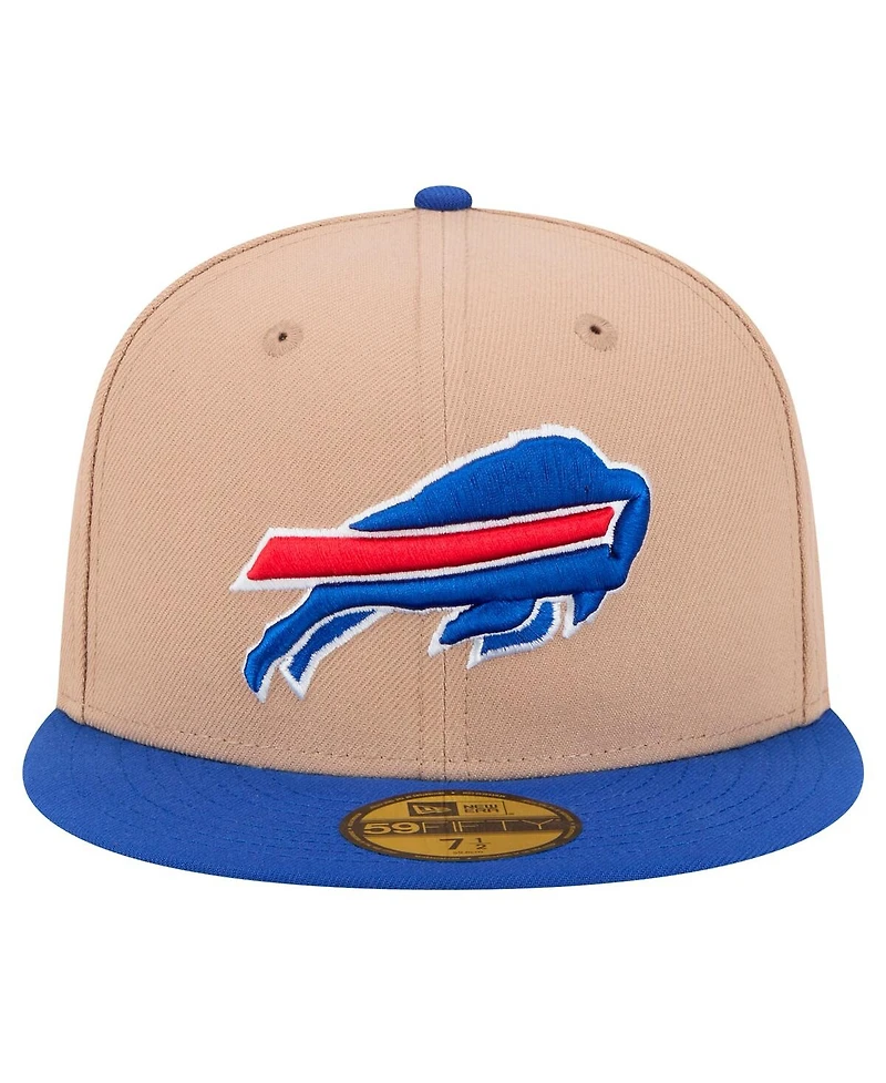 New Era Men's Tan, Royal Buffalo Bills Logo Main 59FIFTY Fitted Hat