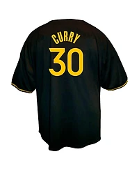 Profile Men's Stephen Curry Black Golden State Warriors Big Tall Name Number Button-Up Jersey