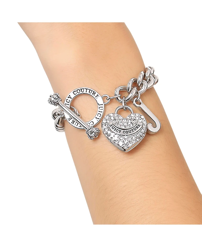 Juicy Couture Toggle Bracelet with Crystal Heart Charm