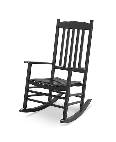 Slickblue Wooden Rocking Chair with Wavy Backboard for Comfortable and Stylish Relaxation