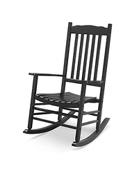 Slickblue Wooden Rocking Chair with Wavy Backboard for Comfortable and Stylish Relaxation