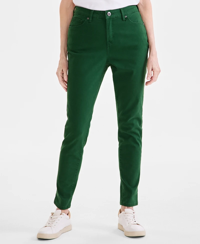 Style & Co Women's Mid Rise Curvy-Fit Skinny Twill Pants, Created for Macy's
